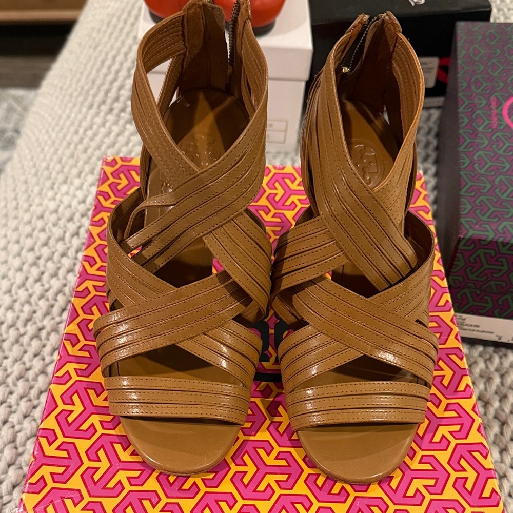 Tory Burch Tan Strappy Sandals